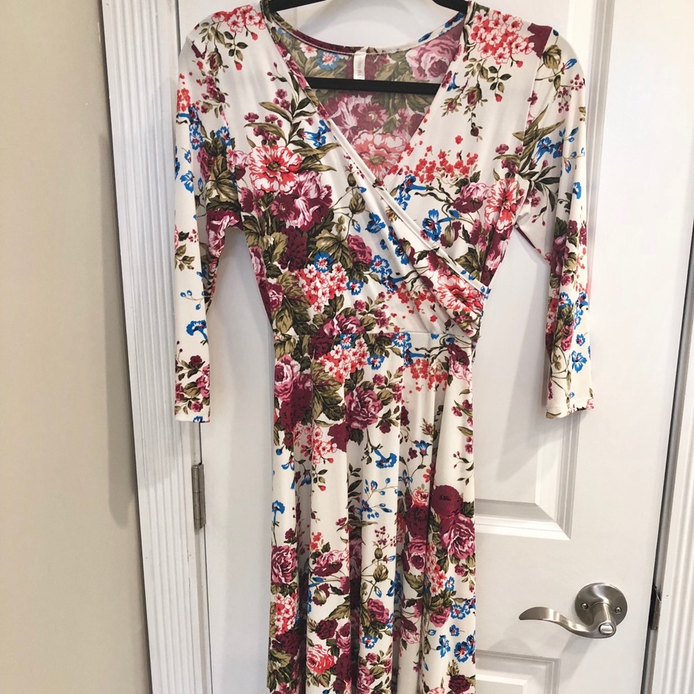 PinkBlush Faux Wrap Reg / Nursing/ Maternity dress